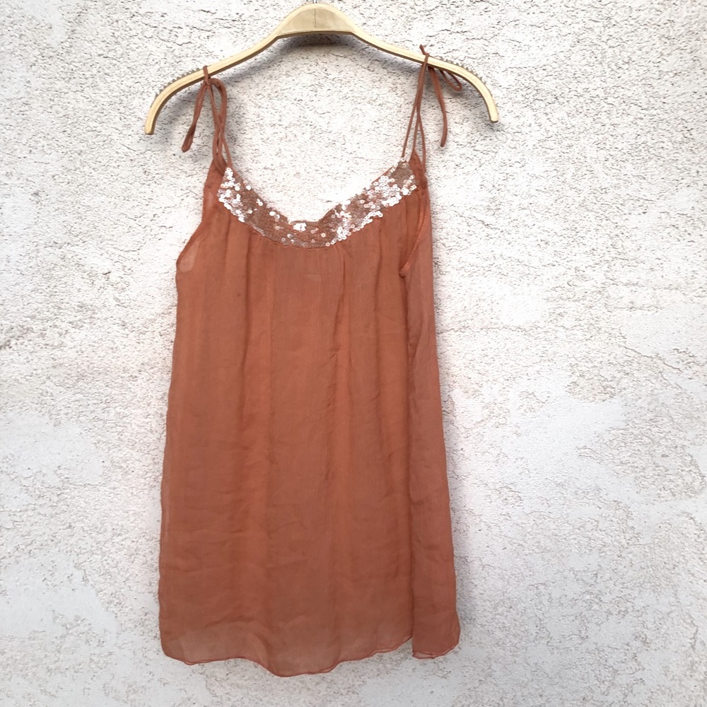 Silk & Sequin Babydoll Top
